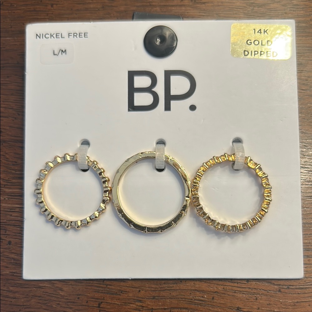 bp Gold Dipped Trio Stacking Rings